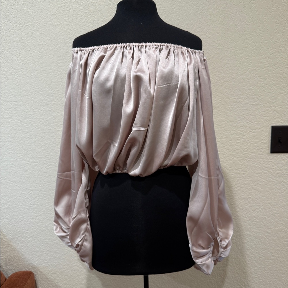 NWT Satiny Off Shoulder Top